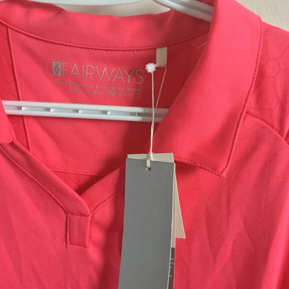 Fairways  Women's Performance Polyester Sleeveless Polo Shirt Pink Sz XL - Picture 3 of 4
